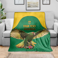 Custom Dominica Football Blanket Sisserou Parrot Green Color