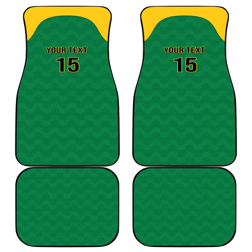 Custom Dominica Football Car Mats Sisserou Parrot Green Color - Wonder Print Shop
