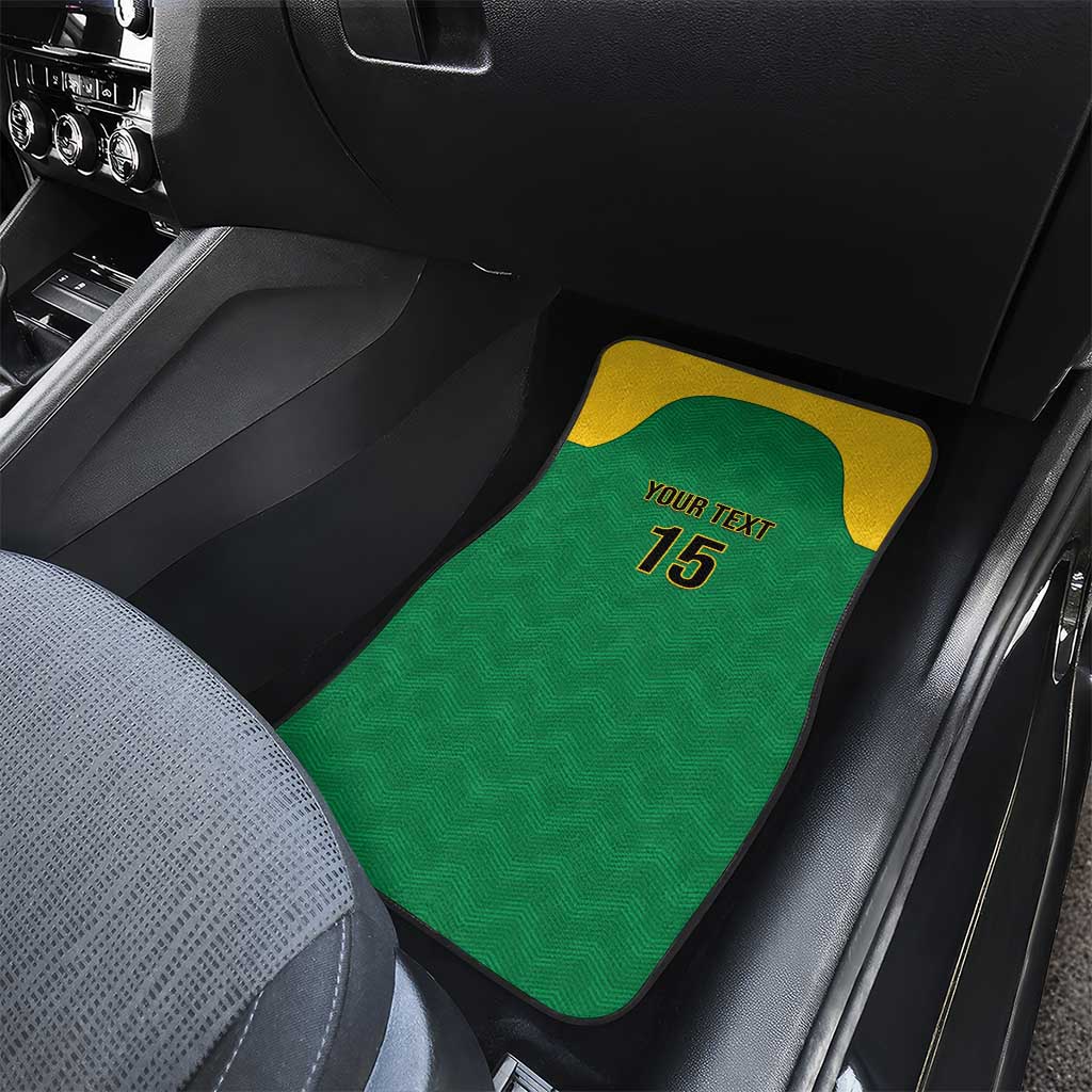Custom Dominica Football Car Mats Sisserou Parrot Green Color - Wonder Print Shop