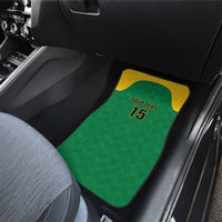 Custom Dominica Football Car Mats Sisserou Parrot Green Color - Wonder Print Shop