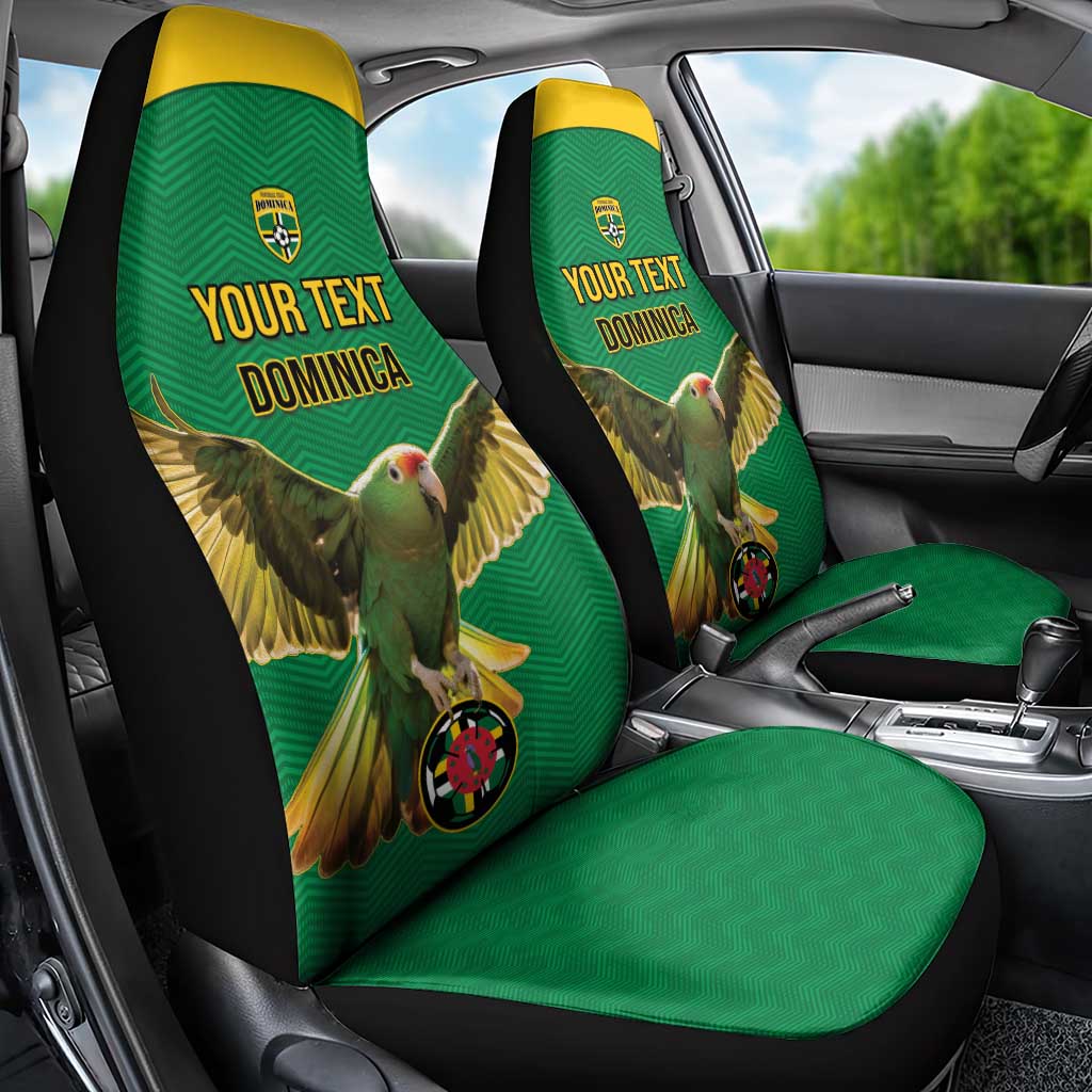 Custom Dominica Football Car Seat Cover Sisserou Parrot Green Color - Wonder Print Shop