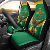 Custom Dominica Football Car Seat Cover Sisserou Parrot Green Color - Wonder Print Shop