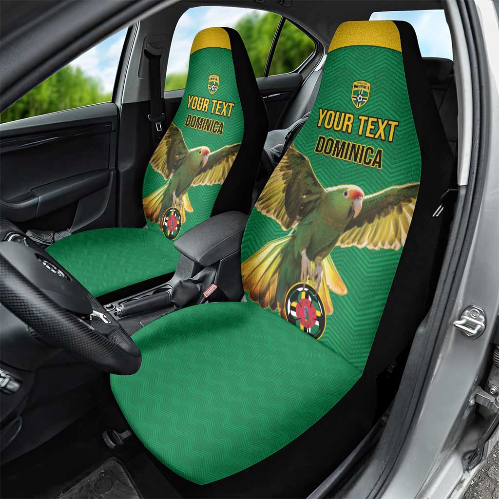 Custom Dominica Football Car Seat Cover Sisserou Parrot Green Color - Wonder Print Shop
