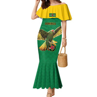Custom Dominica Football Family Matching Mermaid Dress and Hawaiian Shirt Sisserou Parrot Green Color - Wonder Print Shop