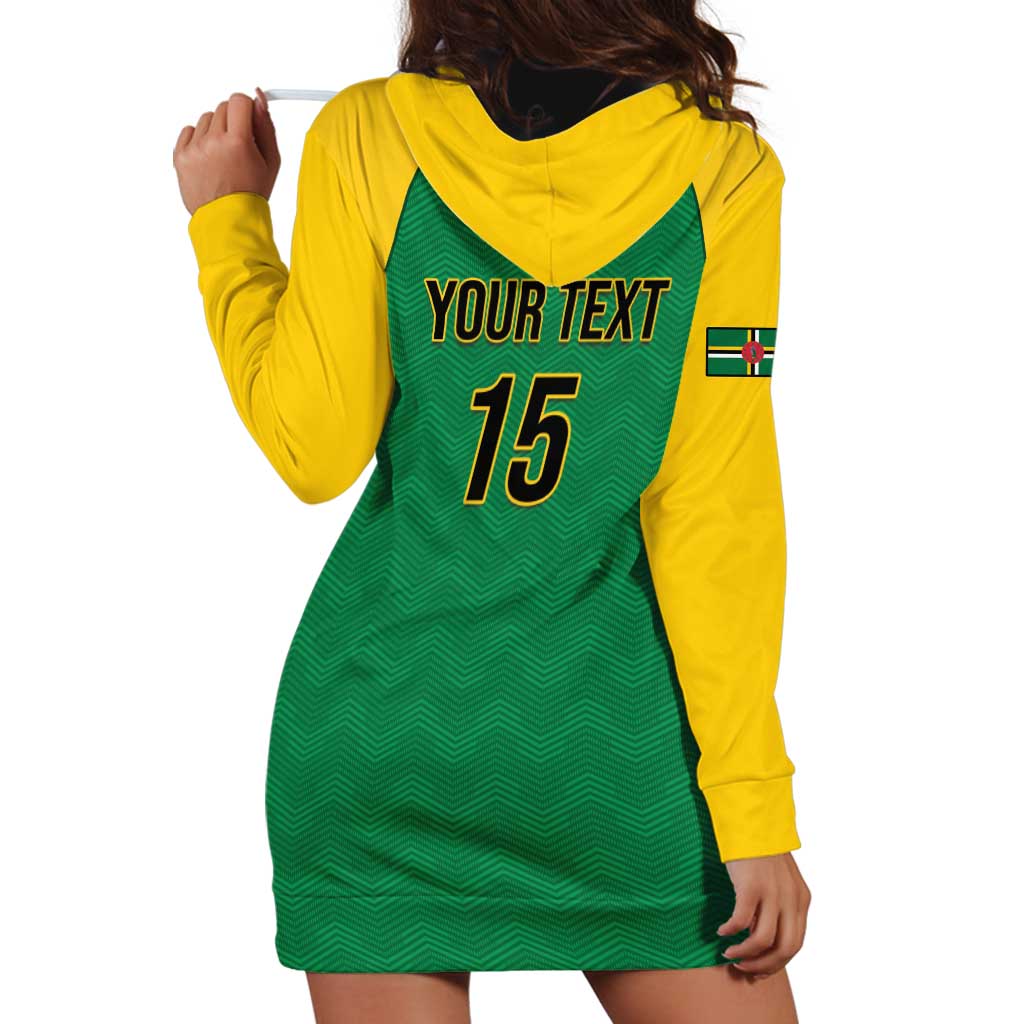 Custom Dominica Football Hoodie Dress Sisserou Parrot Green Color - Wonder Print Shop