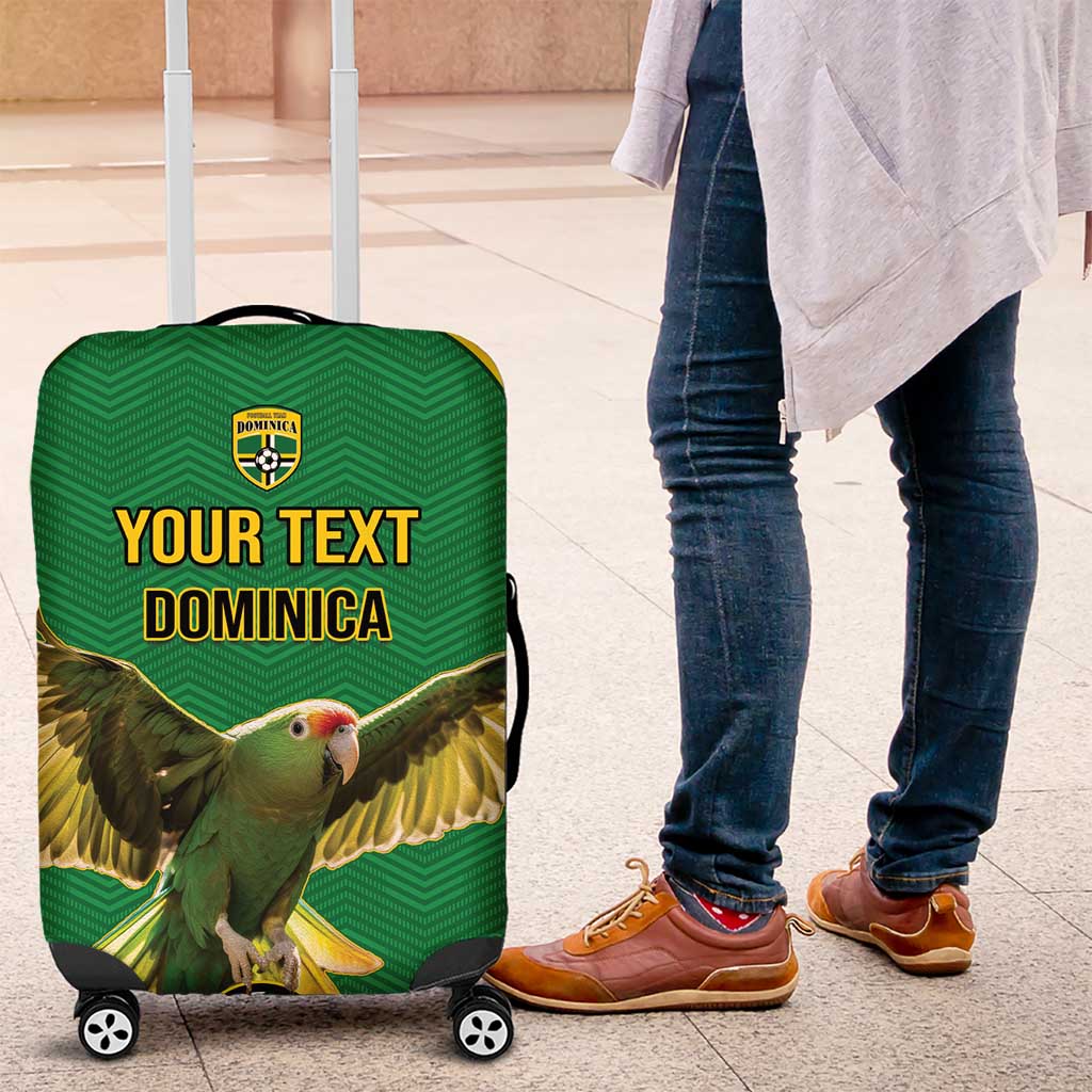 Custom Dominica Football Luggage Cover Sisserou Parrot Green Color - Wonder Print Shop
