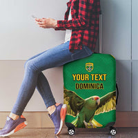 Custom Dominica Football Luggage Cover Sisserou Parrot Green Color - Wonder Print Shop