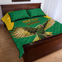 Custom Dominica Football Quilt Bed Set Sisserou Parrot Green Color - Wonder Print Shop