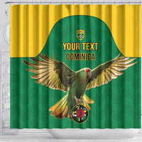 Custom Dominica Football Shower Curtain Sisserou Parrot Green Color