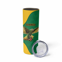 Custom Dominica Football Skinny Tumbler Sisserou Parrot Green Color - Wonder Print Shop