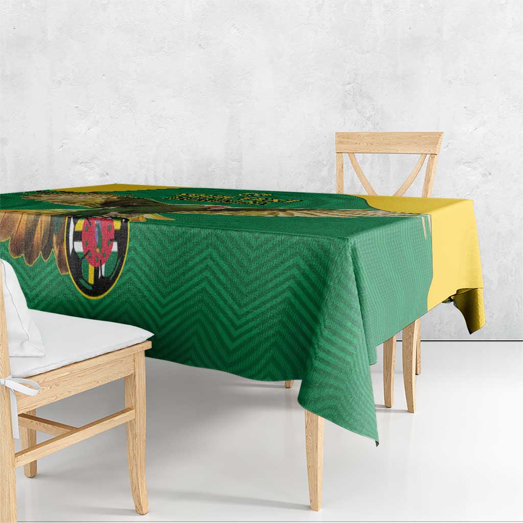 Custom Dominica Football Tablecloth Sisserou Parrot Green Color - Wonder Print Shop