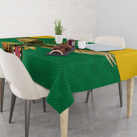 Custom Dominica Football Tablecloth Sisserou Parrot Green Color - Wonder Print Shop