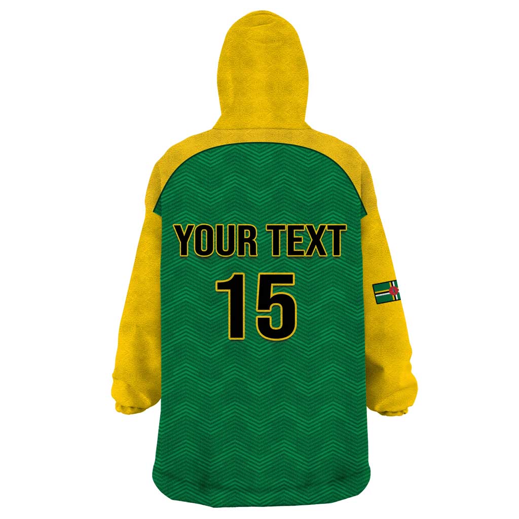 Custom Dominica Football Wearable Blanket Hoodie Sisserou Parrot Green Color - Wonder Print Shop