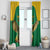 Custom Dominica Football Window Curtain Sisserou Parrot Green Color - Wonder Print Shop
