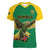Custom Dominica Football Women V-Neck T-Shirt Sisserou Parrot Green Color - Wonder Print Shop