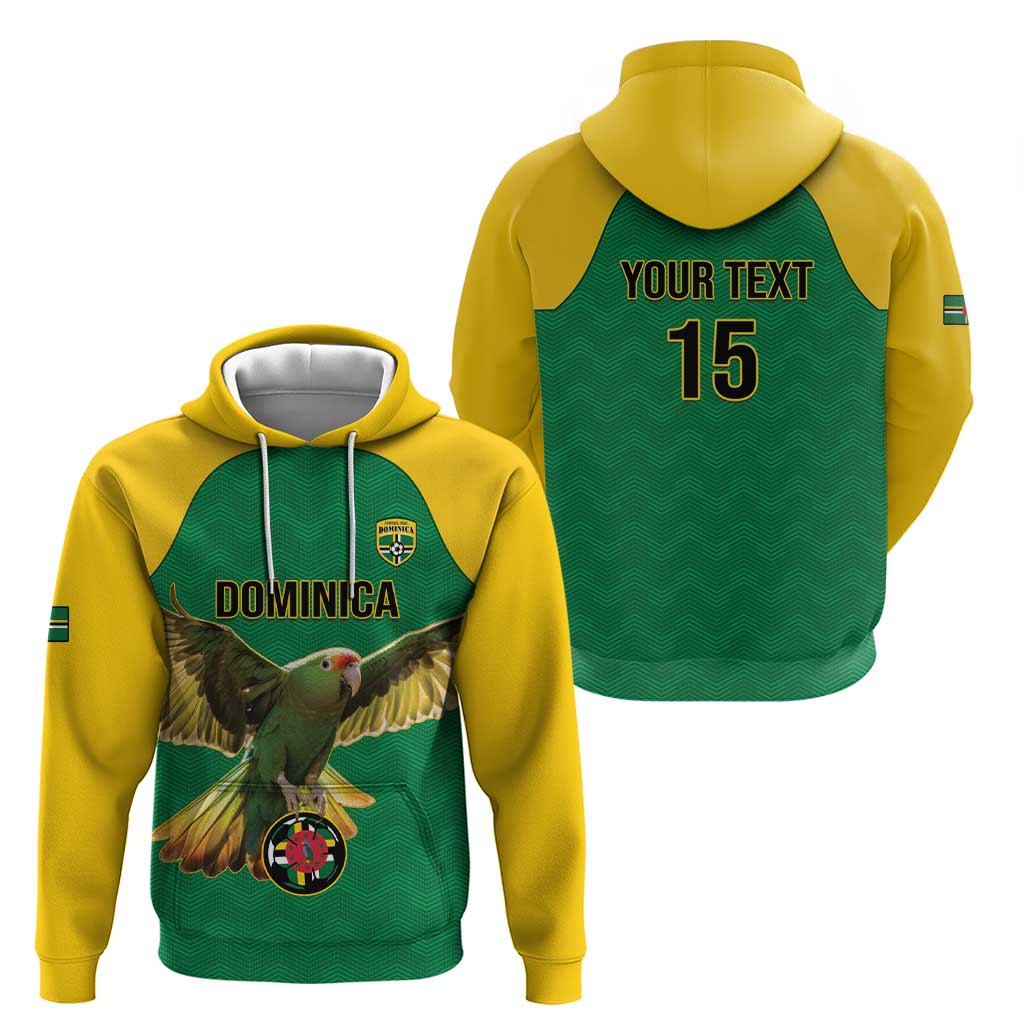 Custom Dominica Football Zip Hoodie Sisserou Parrot Green Color - Wonder Print Shop