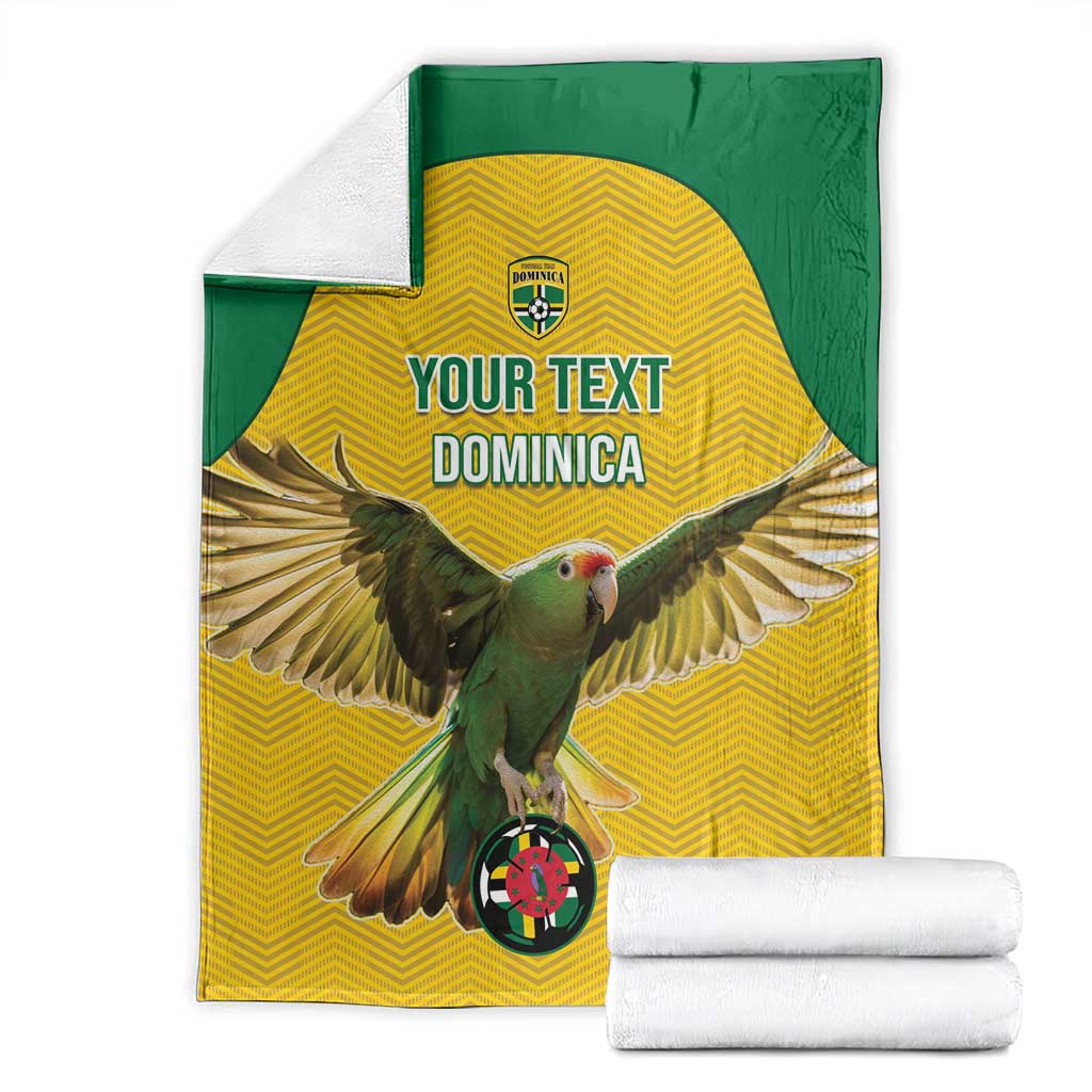 Custom Dominica Football Blanket Sisserou Parrot Yellow Color