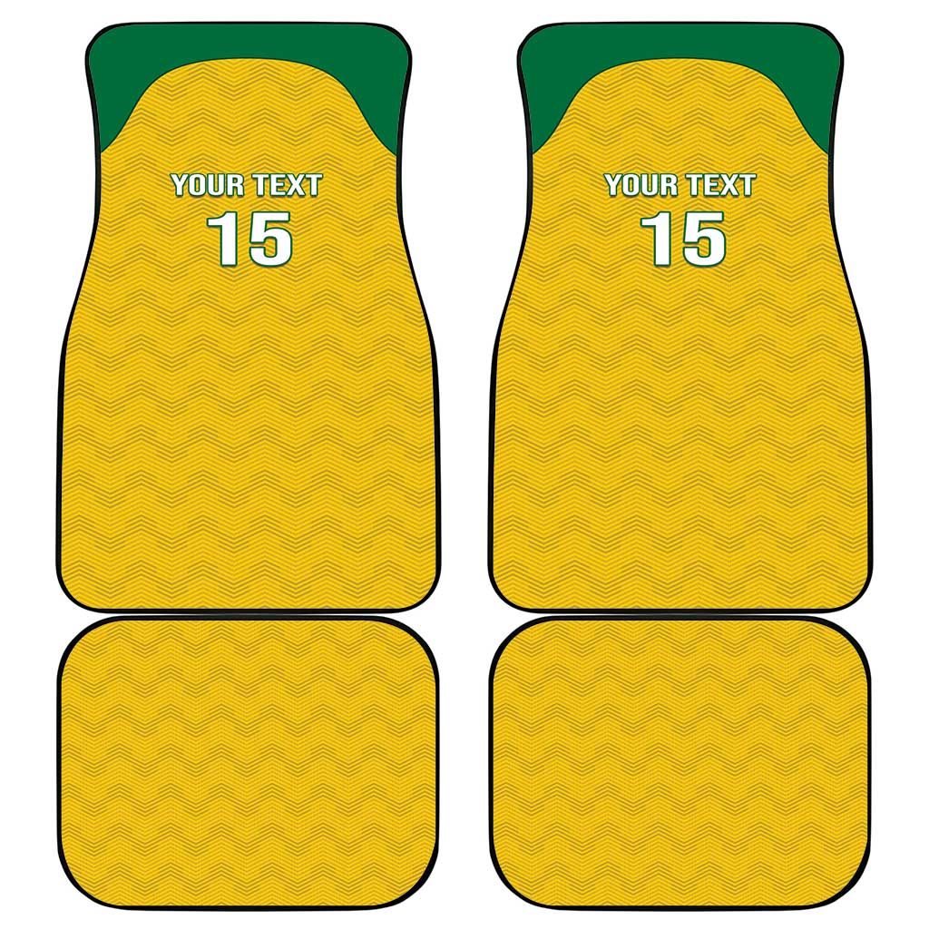 Custom Dominica Football Car Mats Sisserou Parrot Yellow Color - Wonder Print Shop