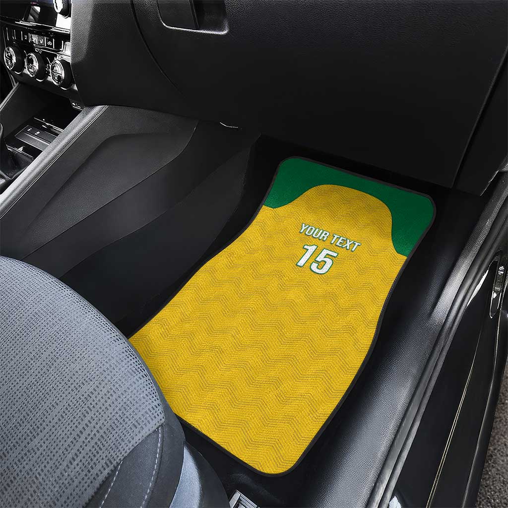 Custom Dominica Football Car Mats Sisserou Parrot Yellow Color - Wonder Print Shop