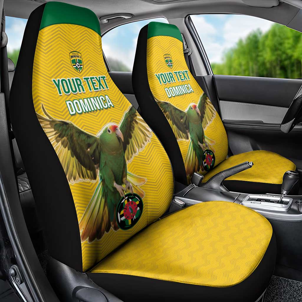 Custom Dominica Football Car Seat Cover Sisserou Parrot Yellow Color - Wonder Print Shop