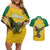 Custom Dominica Football Couples Matching Off Shoulder Short Dress and Hawaiian Shirt Sisserou Parrot Yellow Color - Wonder Print Shop