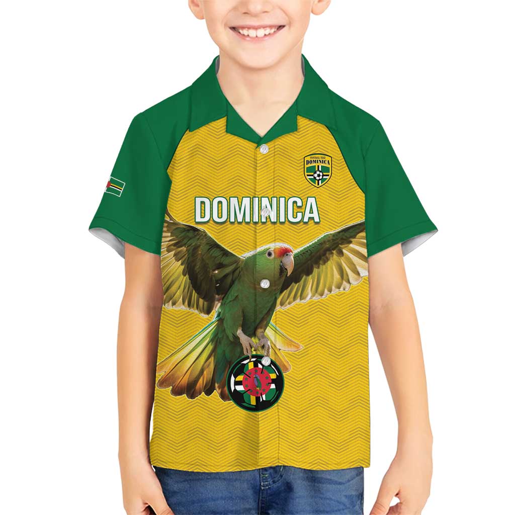 Custom Dominica Football Family Matching Puletasi and Hawaiian Shirt Sisserou Parrot Yellow Color - Wonder Print Shop