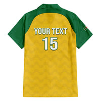 Custom Dominica Football Family Matching Short Sleeve Bodycon Dress and Hawaiian Shirt Sisserou Parrot Yellow Color - Wonder Print Shop