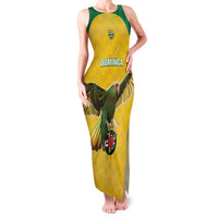 Custom Dominica Football Family Matching Tank Maxi Dress and Hawaiian Shirt Sisserou Parrot Yellow Color - Wonder Print Shop