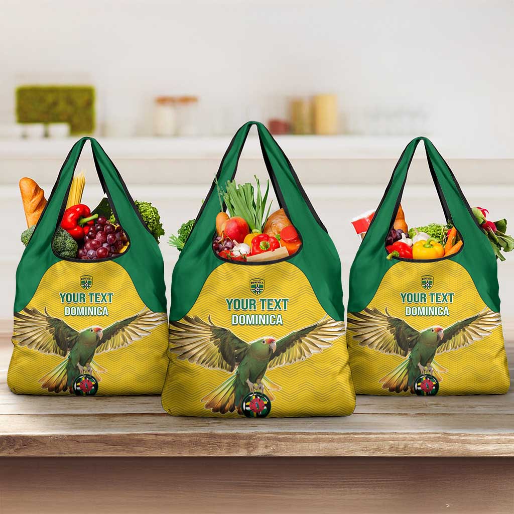 Custom Dominica Football Grocery Bag Sisserou Parrot Yellow Color