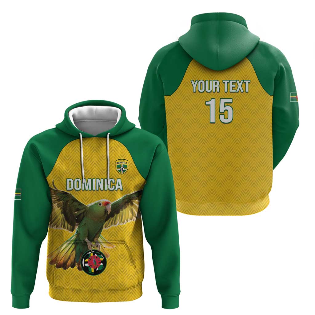 Custom Dominica Football Hoodie Sisserou Parrot Yellow Color - Wonder Print Shop