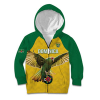 Custom Dominica Football Kid Hoodie Sisserou Parrot Yellow Color - Wonder Print Shop