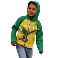 Custom Dominica Football Kid Hoodie Sisserou Parrot Yellow Color - Wonder Print Shop