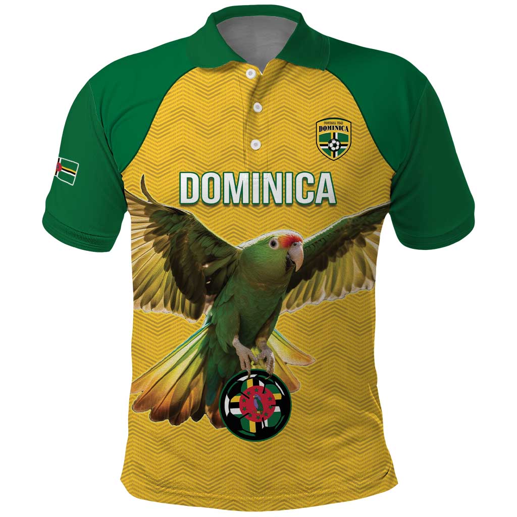 Custom Dominica Football Polo Shirt Sisserou Parrot Yellow Color - Wonder Print Shop