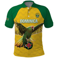 Custom Dominica Football Polo Shirt Sisserou Parrot Yellow Color - Wonder Print Shop