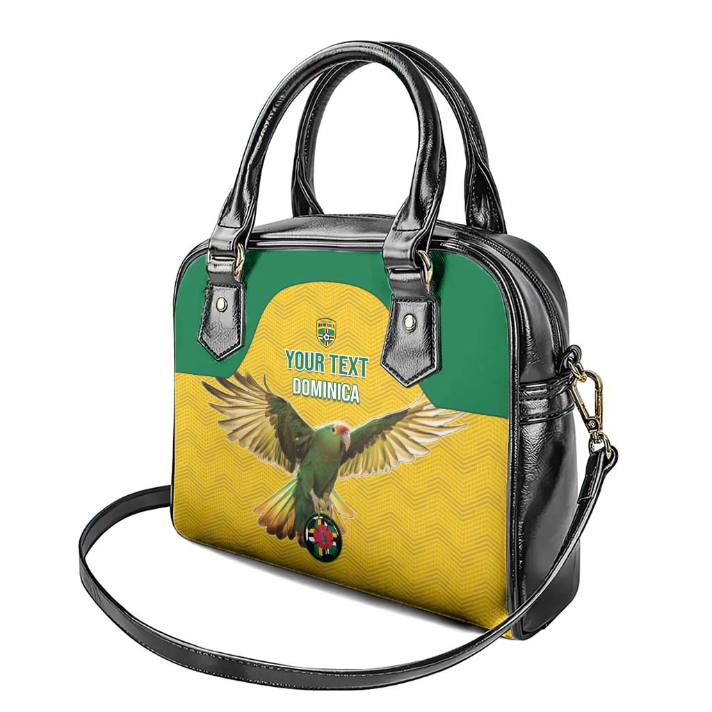Custom Dominica Football Shoulder Handbag Sisserou Parrot Yellow Color