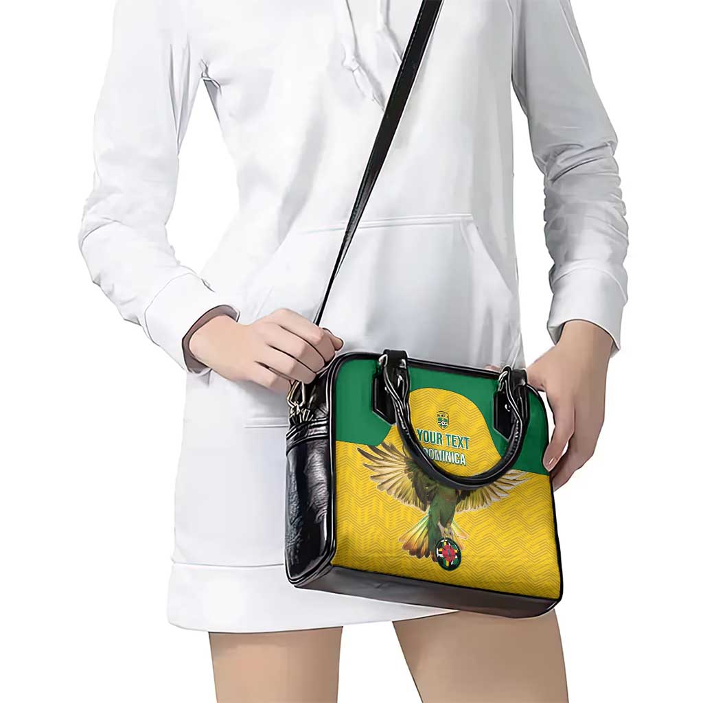 Custom Dominica Football Shoulder Handbag Sisserou Parrot Yellow Color