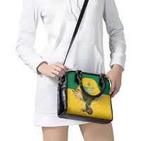 Custom Dominica Football Shoulder Handbag Sisserou Parrot Yellow Color