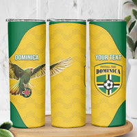 Custom Dominica Football Skinny Tumbler Sisserou Parrot Yellow Color - Wonder Print Shop