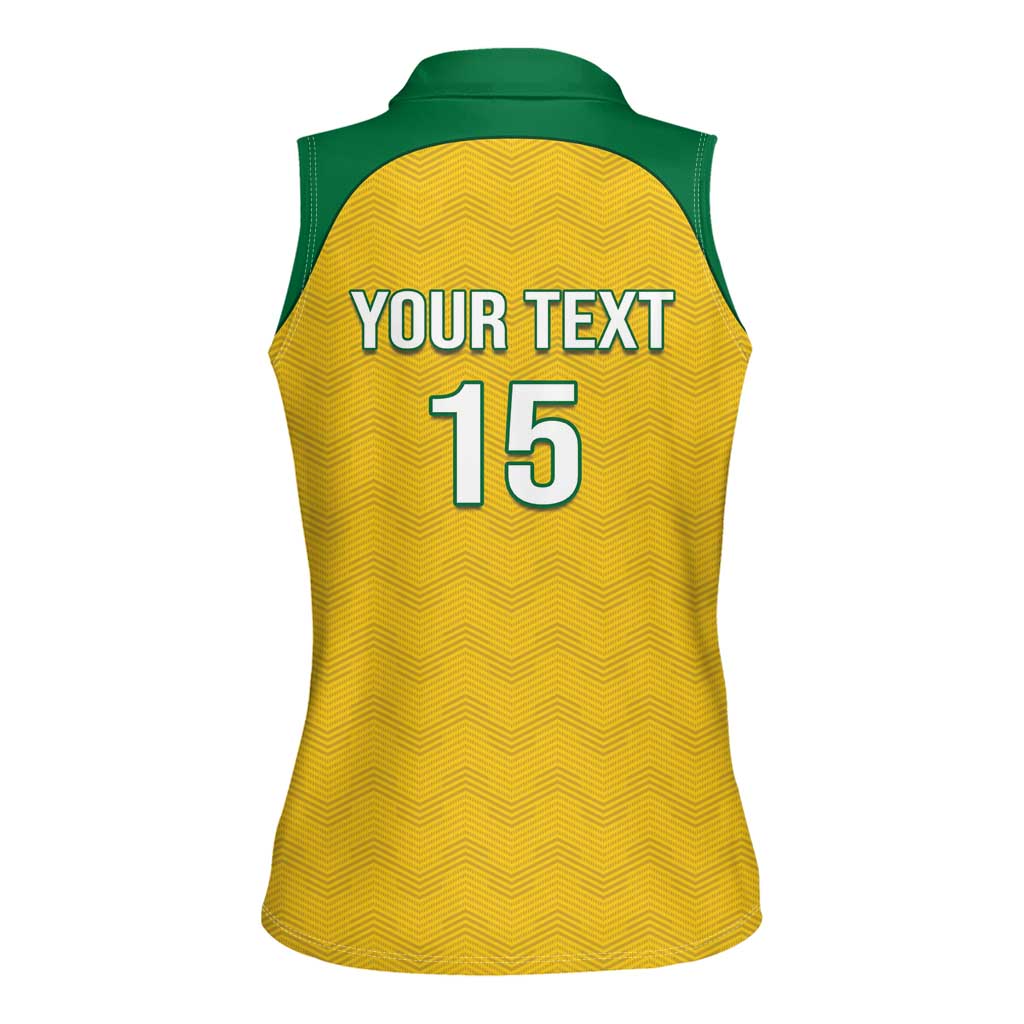 Custom Dominica Football Women Sleeveless Polo Shirt Sisserou Parrot Yellow Color - Wonder Print Shop