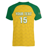 Custom Dominica Football Women V-Neck T-Shirt Sisserou Parrot Yellow Color - Wonder Print Shop