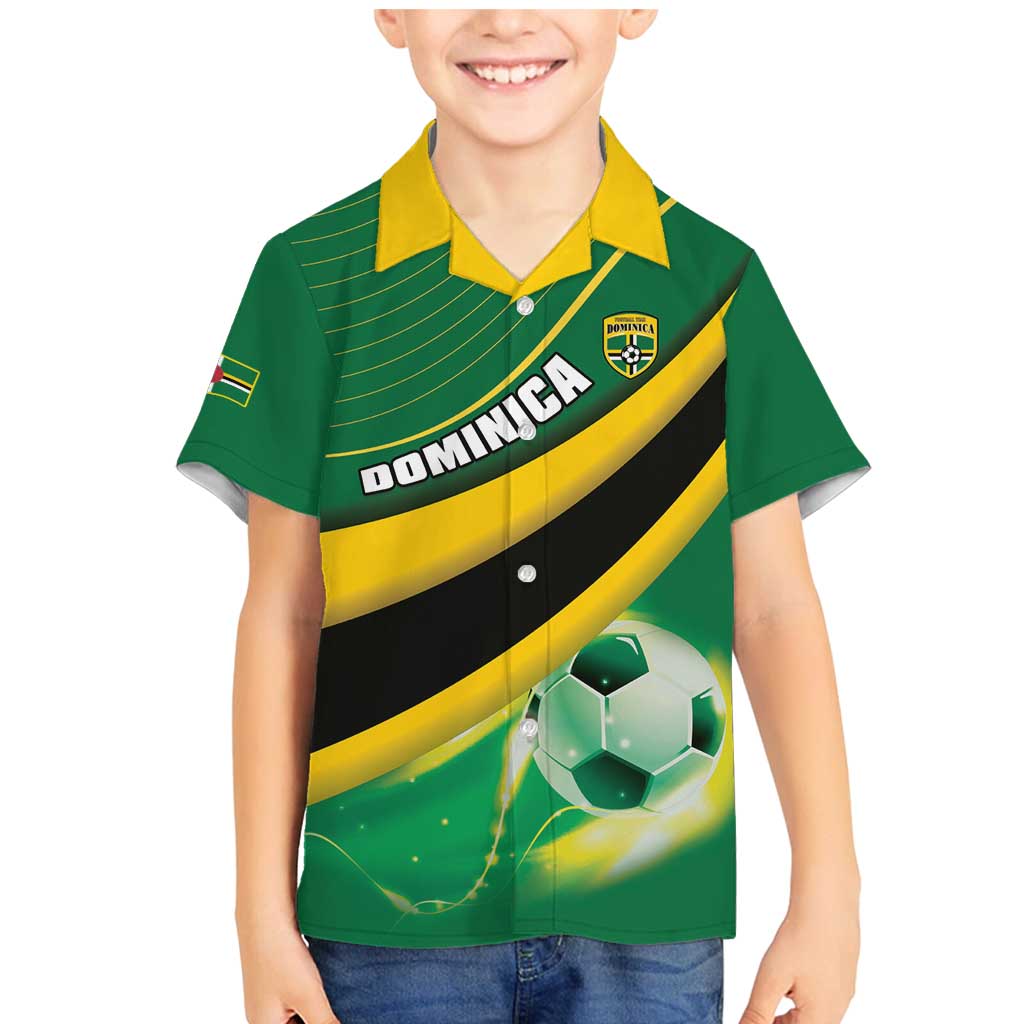 Personalised Dominica Football Family Matching Mermaid Dress and Hawaiian Shirt Sporty Style - Wonder Print Shop