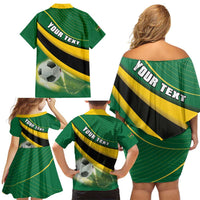 Personalised Dominica Football Family Matching Off Shoulder Short Dress and Hawaiian Shirt Sporty Style - Wonder Print Shop