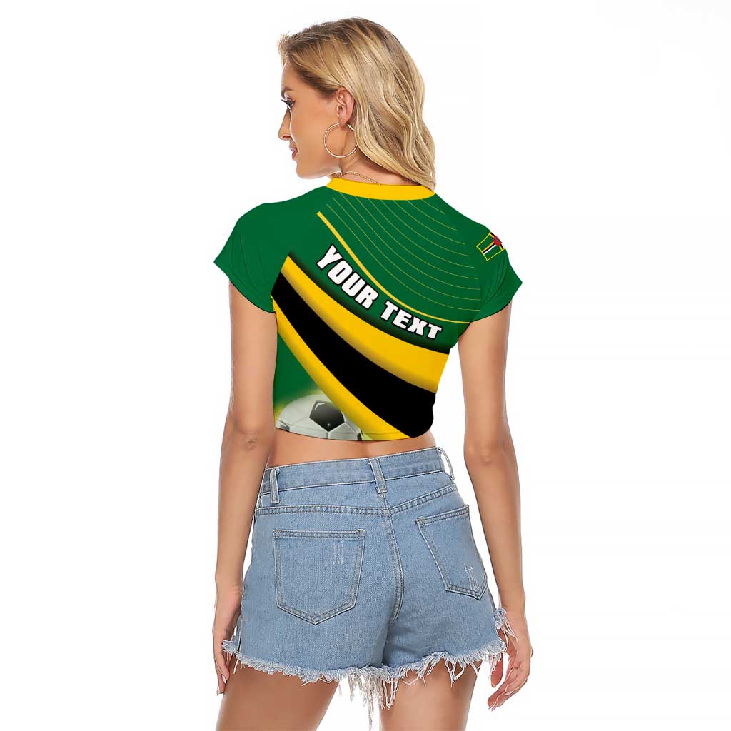 Personalised Dominica Football Raglan Cropped T Shirt Sporty Style - Wonder Print Shop