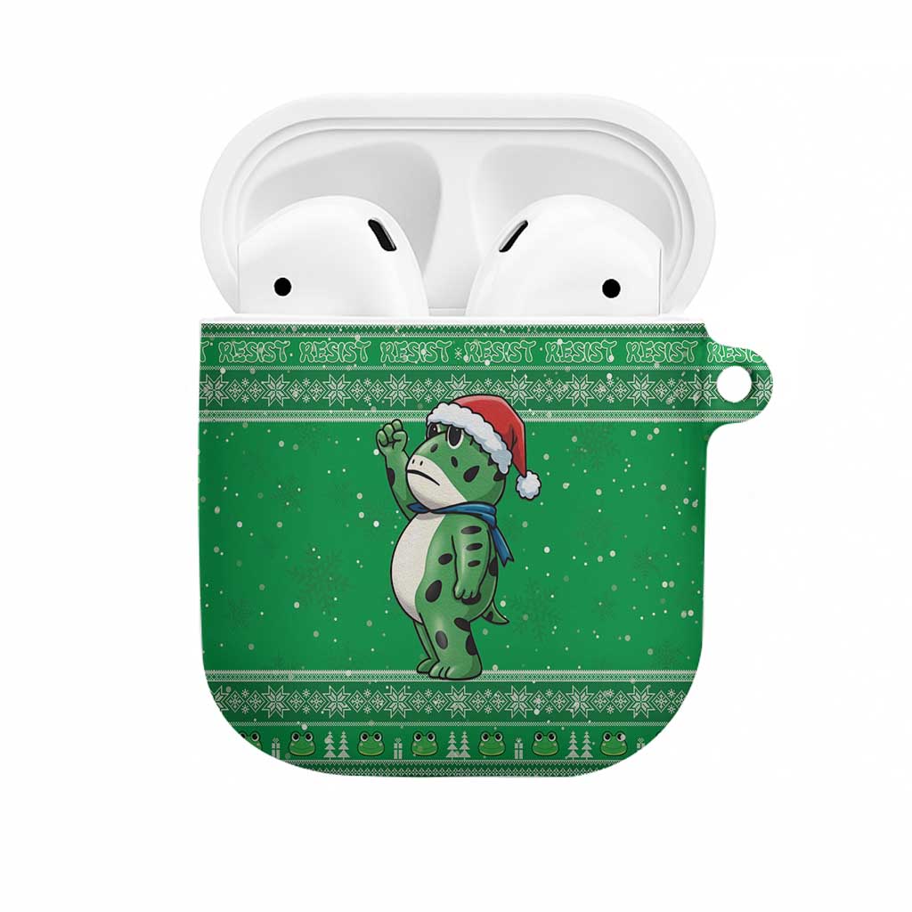 Funny Christmas Portland Frog Protest AirPods Case Merry Frog-mas - Wonder Print Shop