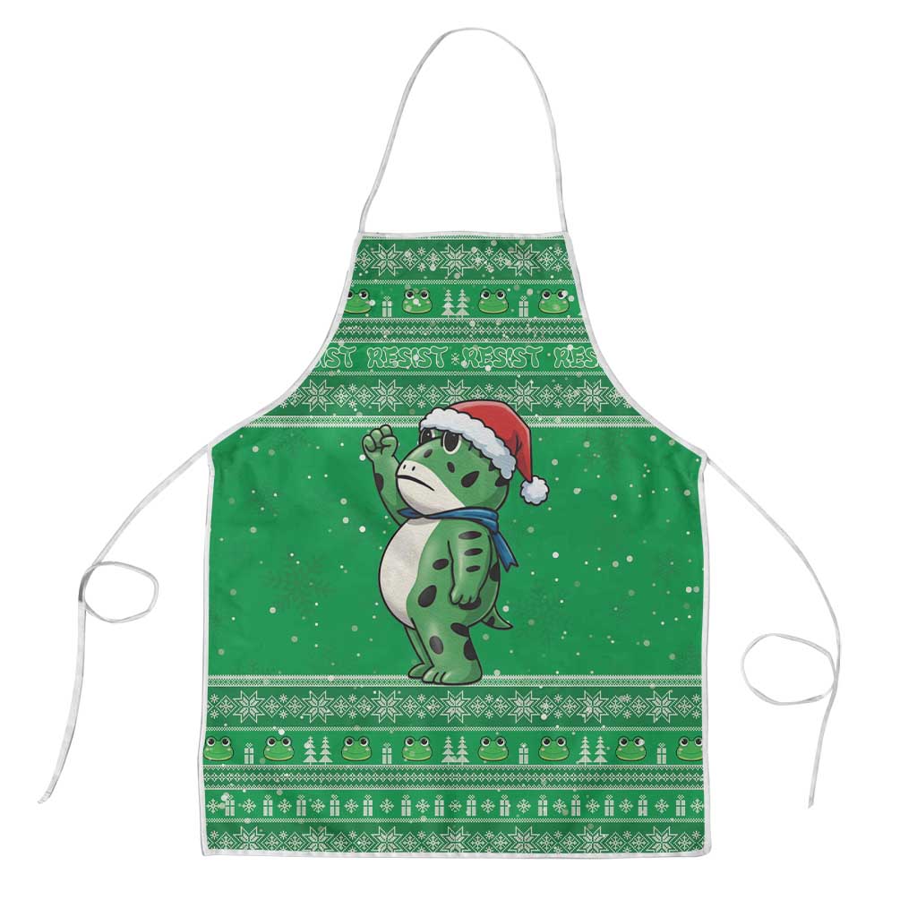 Funny Christmas Portland Frog Protest Apron Merry Frog-mas - Wonder Print Shop