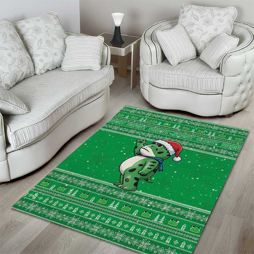 Funny Christmas Portland Frog Protest Area Rug Merry Frog-mas - Wonder Print Shop