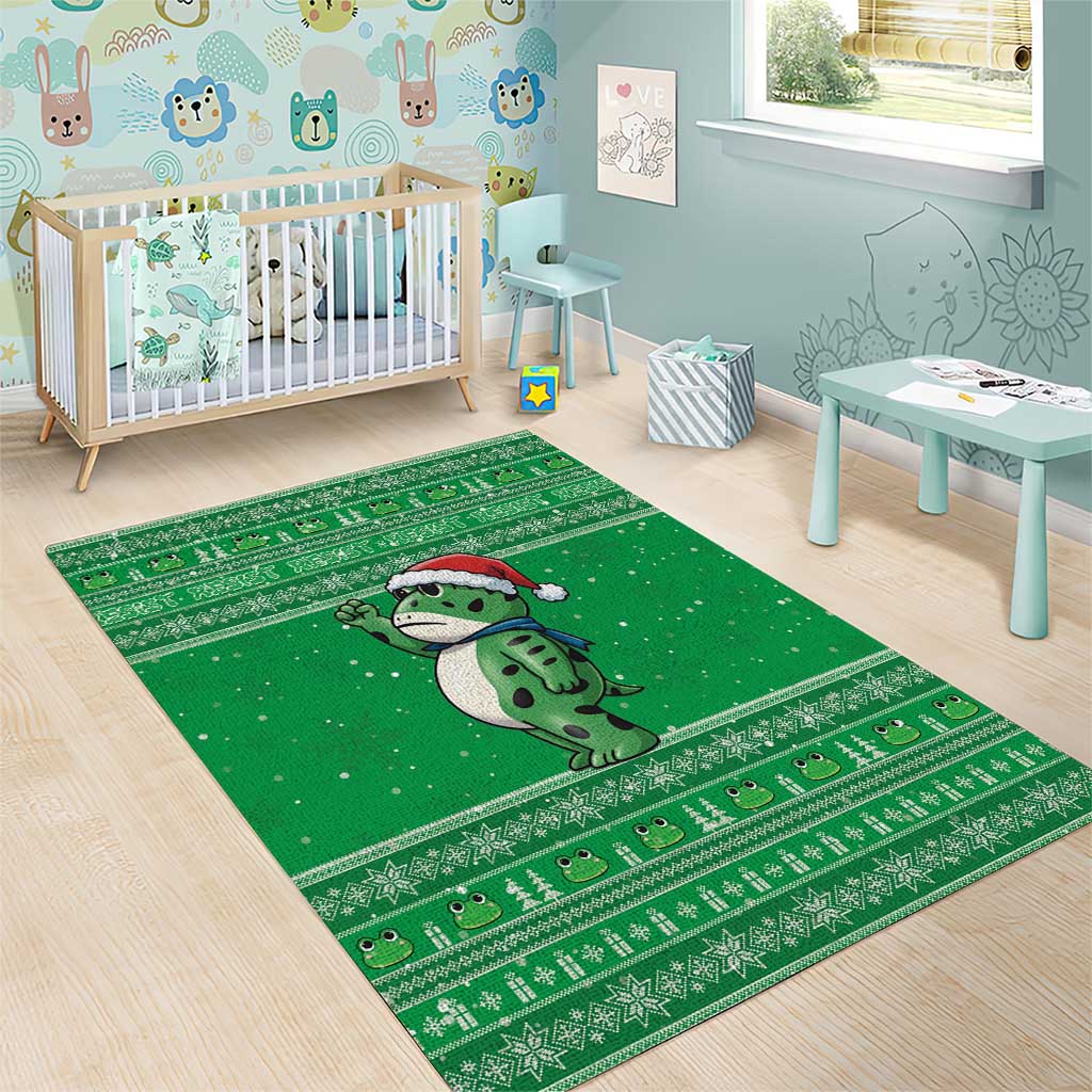 Funny Christmas Portland Frog Protest Area Rug Merry Frog-mas - Wonder Print Shop
