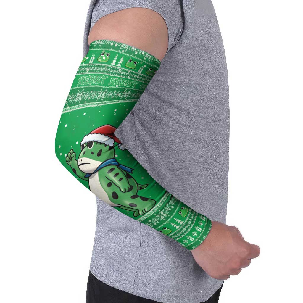 Funny Christmas Portland Frog Protest Arm Sleeves Merry Frog-mas - Wonder Print Shop