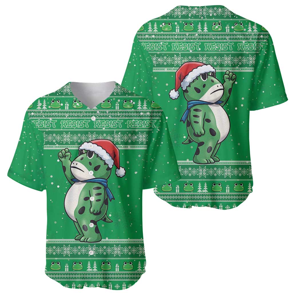Funny Christmas Portland Frog Protest Baseball Jersey Merry Frog-mas - Wonder Print Shop
