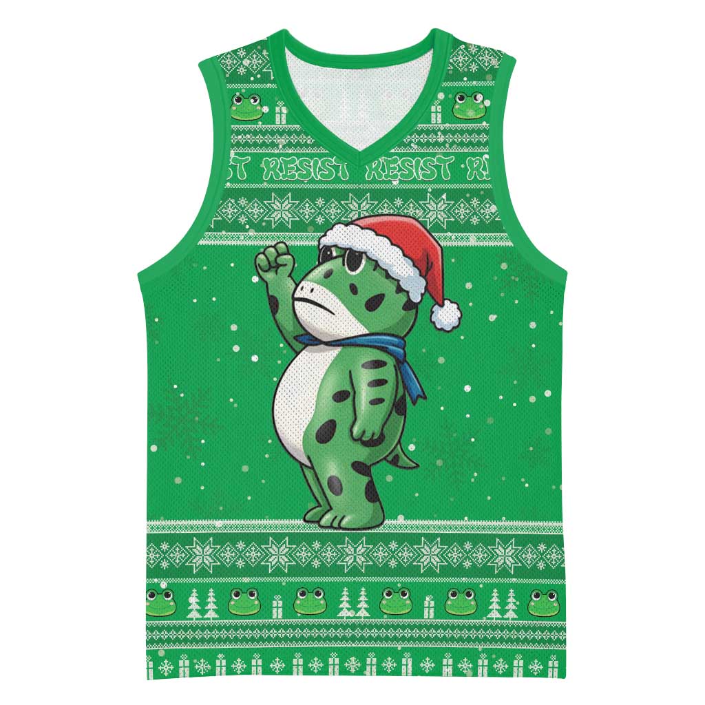 Funny Christmas Portland Frog Protest Basketball Jersey Merry Frog-mas - Wonder Print Shop